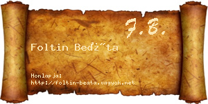 Foltin Beáta névjegykártya