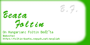 beata foltin business card